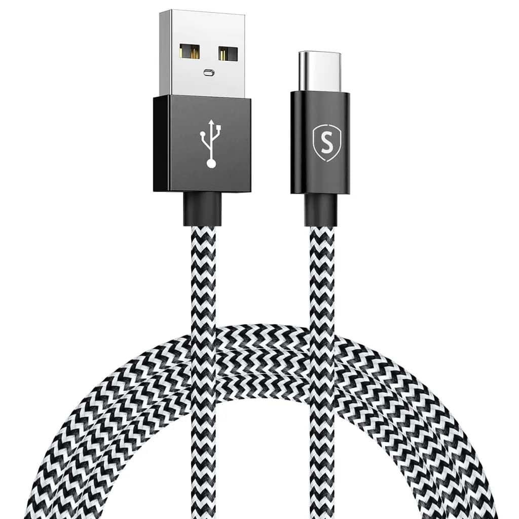 SiGN Skin USB-C Kabel 2.1A,1.5m - Svart/Vit