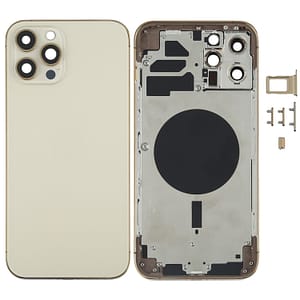 iPhone 12 Pro Max Komplett Baksida i Glas med Ram - Guld
