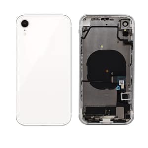 iPhone XR Komplett Baksida i Glas med Ram - Vit