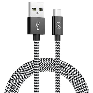 SiGN Skin USB-C Kabel 2.1A,1.5m - Svart/Vit