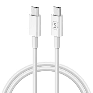 SiGN Snabbladdningskabel USB-C till USB-C 60W, 3A, 1m USB-C PD - Vit